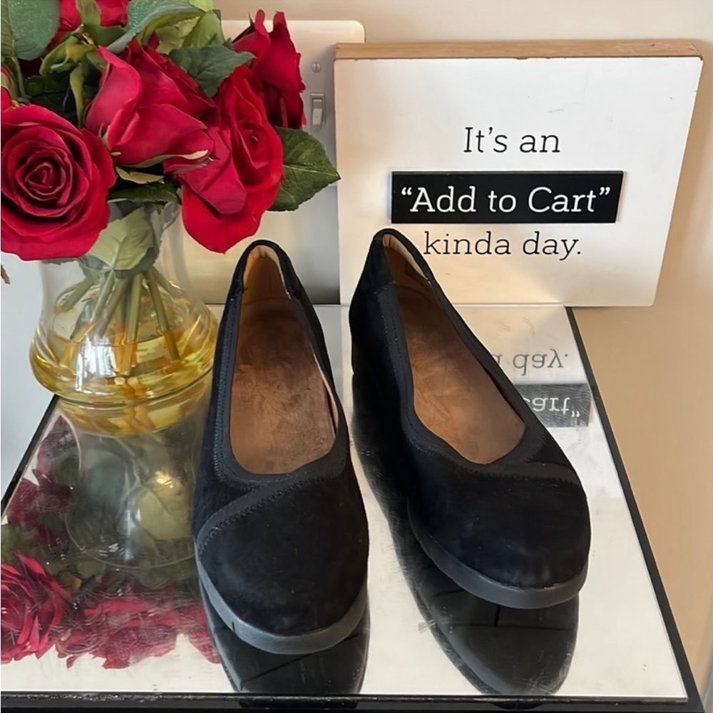 Ladies CLARKS SUEDE FLAT SHOES